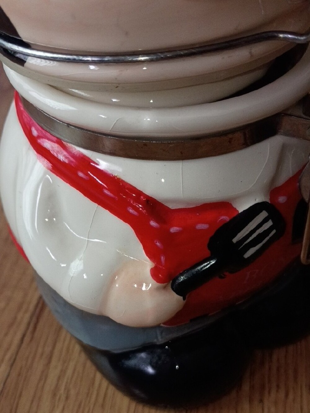 Vintage Boston Warehouse Ceramic Chef Hinged Canister Jar / Kitchen Decor - Picture 10 of 11